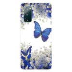 Pattern Printing Soft TPU Cell Phone Cover for Samsung Galaxy S20 FE/S20 Fan Edition/S20 FE 5G/S20 Fan Edition 5G/S20 Lite – Flower and Blue Butterfly
