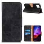 Crazy Horse Texture Protector Stand Leather Shell for Samsung Galaxy M51 (Side Fingerprint Version) – Black