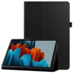 Litchi Skin Leather Stand Case for Samsung Galaxy Tab S7 T870 – Black
