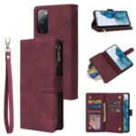 With Many Card Slots Leather Wallet Case for Samsung Galaxy S20 FE/S20 Fan Edition/S20 FE 5G/S20 Fan Edition 5G – Red