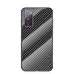 Carbon Fiber Texture Tempered Glass + PC + TPU Hybrid Case for Samsung Galaxy S20 FE 5G/Fan Edition 5G/S20 FE/Fan Edition – Black