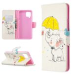 Pattern Printing Wallet Stand Flip Leather Phone Shell for Samsung Galaxy A42 5G – Elephant