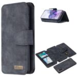 Detachable Matte Finish Leather Wallet Phone Cover with Zippered Pocket for Samsung Galaxy S20 – Black