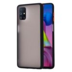 Matte Skin Drop-proof PC + TPU Hybrid Case for Samsung Galaxy M51 Side Fingerprint Version – Black
