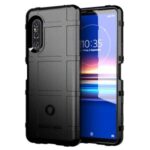 Anti-shock Square Grid Texture Thicken TPU Shell for Sony Xperia 5 II – Black