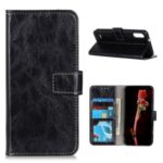 Crazy Horse Texture Wallet Stand Leather Phone Cover for LG K22 – Black