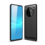 Carbon Fiber Skin Brushed TPU Cover for Huawei Mate 40 – Black