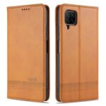 AZNS Auto-absorbed Leather Wallet Case for Huawei nova 6 SE/P40 lite 4G – Brown