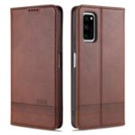 AZNS Auto-absorbed Leather Wallet Case for Honor View 30/V30 – Coffee