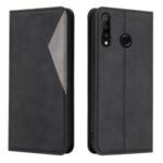 Geometric Splicing Card Slots Stand Leather Case for Huawei P30 Lite – Black