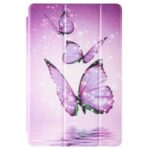 Pattern Printing Tri-fold Stand Leather Smart Case for Huawei MediaPad M5 lite 10 – Purple Butterfly