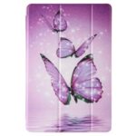 Pattern Printing Tri-fold Leather Smart Tablet Cover for Huawei MediaPad M6 10.8-inch – Purple Butterfly