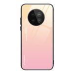 Gradient Tempered Glass Cell Phone Hybrid Case with TPU Edge for Huawei Mate 40 Pro – Gradient Yellow Pink