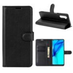 Litchi Skin Magnetic Leather Stand Case for Huawei Mate 40 Lite/Maimang 9 – Black