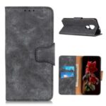 Retro Split Leather with Wallet Mobile Phone Cover for Motorola Moto G9 Play – Grey