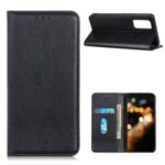 Auto-absorbed Litchi Grain Split Leather Mobile Casing for Motorola Moto G9 Plus – Black