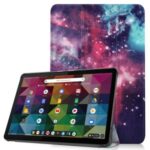 Pattern Printing PU Leather Tri-fold Stand Tablet Case for Lenovo Duet Chromebook – Cosmic Space