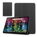 Litch Skin PU Leather Tri-fold Stand Shell for Lenovo Duet Chromebook 10.1 Tablet Case – Black