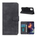 KHAZNEH Vintage Style Leather Wallet Stand Case for Motorola Moto G9 Plus – Black