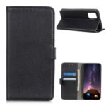 Litchi Texture Stylish Leather Phone Case for Motorola Moto G9 Plus – Black