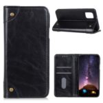 Auto-absorbed Wallet Leather Stand Case Mobile Phone Cover Case for Motorola Moto G9 Plus – Black