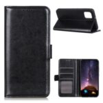 Crazy Horse Wallet Stand Leather Case for Motorola Moto G9 Plus – Black