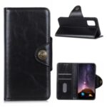 Wallet Stand PU Leather Protective Shell for Motorola Moto G9 Plus – Black