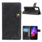 S Shape Textured Leather Phone Cover with Wallet for Motorola Moto G9 Plus – Black