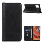 Auto-absorbed Litchi Grain Split Leather Protection Case for Motorola Moto G9 Plus – Black