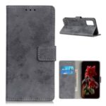 Retro Style Wallet Leather Protective Phone Case for Motorola Moto G9 Plus – Grey