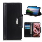 PU Leather Wallet Stand Protection Case Shell for Motorola Moto G9 Plus – Black
