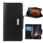 Wallet Stand PU Leather Cell Phone Shell for Motorola Moto G9 Plus – Black