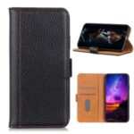 Litchi Texture Wallet Stand Leather Protector Cover for Motorola Moto G9 Plus – Black