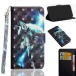 Light Spot Decor Patterned Magnetic Leather Wallet Case for Motorola Edge – Wolf