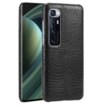 PU Leather Coated PC Crocodile Texture Cover for Xiaomi Mi 10 Ultra – Black
