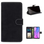 Leather Retro Matte with 3 Card Slots Shell for Xiaomi Redmi 9 – Black