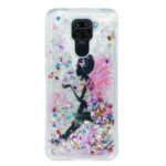 Pattern Printing Embossed Glitter Powder Quicksand TPU Case for Xiaomi Redmi Note 9 – Flower Fairy