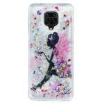 Embossed Pattern Printing Glitter Powder Quicksand TPU Case for Xiaomi Redmi Note 9 Pro Max/Note 9 Pro/Note 9S – Flower Fairy