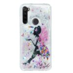 Pattern Printing Embossed Glitter Powder Quicksand TPU Case for Xiaomi Redmi Note 8T – Flower Fairy