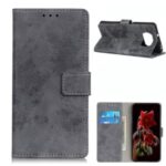 Retro Style Shell Leather Wallet Stand Phone Cover for Xiaomi Poco X3 NFC/Poco X3 – Grey