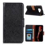 Phone Shell Nappa Texture Split Leather Wallet Case for Xiaomi Poco X3 NFC/X3 – Black