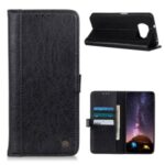 Rhino Grain Wallet Stand PU Leather Protective Phone Case for Xiaomi Poco X3/Poco X3 NFC – Black