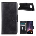 Crazy Horse Wallet Stand Leather Cover for Xiaomi Poco X3/Poco X3 NFC – Black