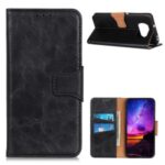 Crazy Horse Texture Wallet Stand Leather Phone Case for Xiaomi Poco X3 NFC/Poco X3 – Black