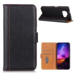 Litchi Skin Magnetic PU Leather Wallet Cell Phone Case for Xiaomi Poco X3 NFC – Black
