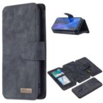 BF07 Detachable Matte Finish Leather Wallet Phone Cover with Zippered Pocket for Xiaomi Redmi 9 – Black