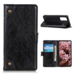 Nappa Texture PU Leather Shell for Xiaomi Mi 10T 5G/10T Pro 5G Stand Wallet Case – Black