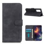 KHAZNEH Cover for Xiaomi Mi 10T Pro 5G/Mi 10T 5G Retro Flip Leather Wallet Shell – Black