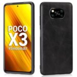 Crazy Horse Texture PU Leather Coated TPU Shell for Xiaomi Poco X3 NFC/Poco X3 Case – Black