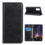 Auto-absorbed Crazy Horse Texture Split Leather Wallet Phone Cover for Xiaomi Mi 10T/Mi 10T Pro 5G – Black
